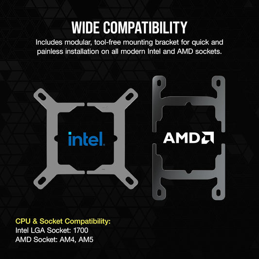 CORSAIR XC7 RGB Elite LCD CPU Water Block – 480×480 IPS LCD Display – 31 RGB LEDs – USB-C – Intel LGA 1700 & AMD AM5 – Custom Loop CPU Cooler - PuriLite