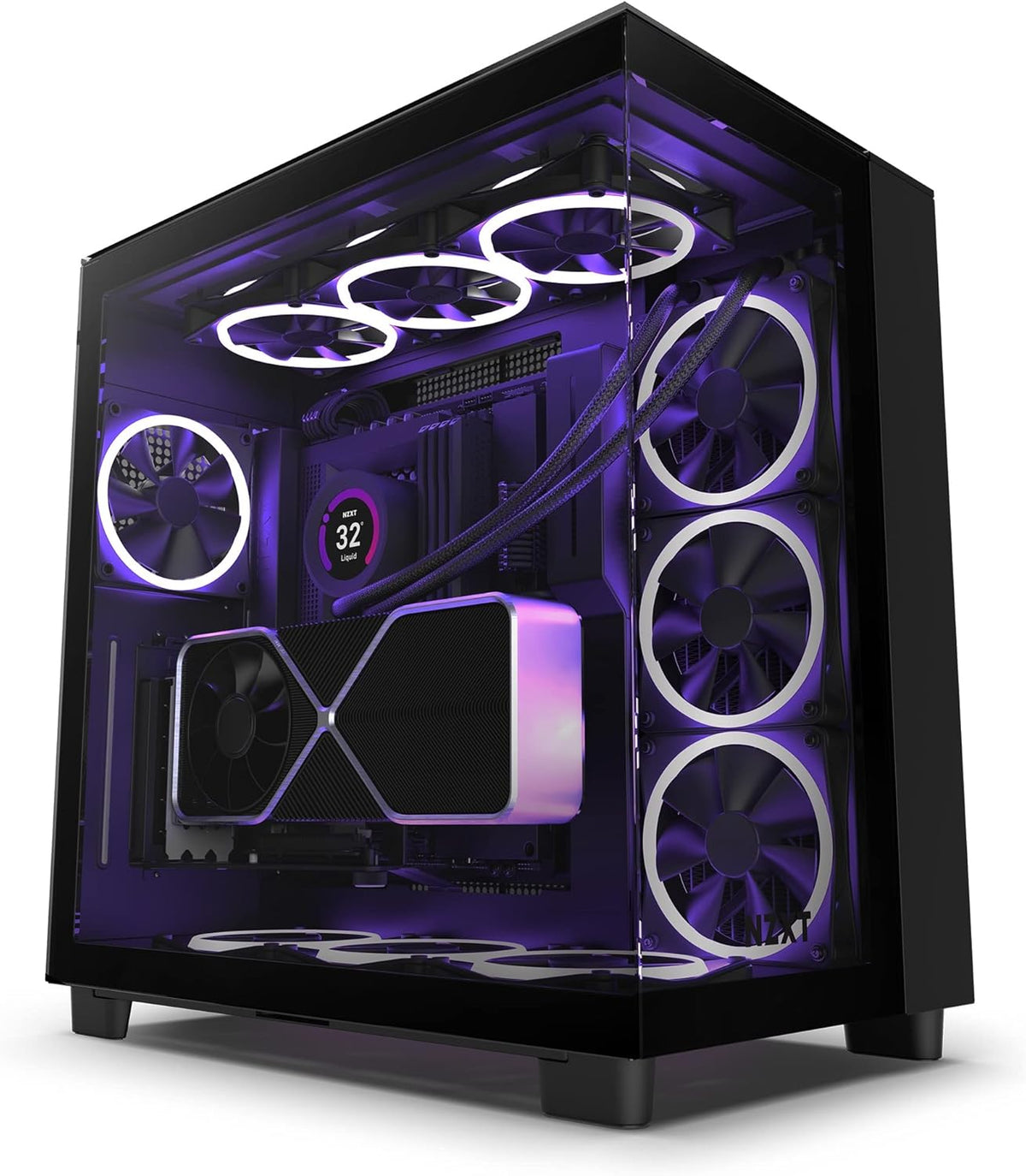 NZXT Vertical GPU Mounting Kit – PCIe 4.0 x16 Riser Cable 175mm – Heavy-Duty Steel GPU Holder – Anti-Sag Vertical Graphics Card Bracket - PuriLite