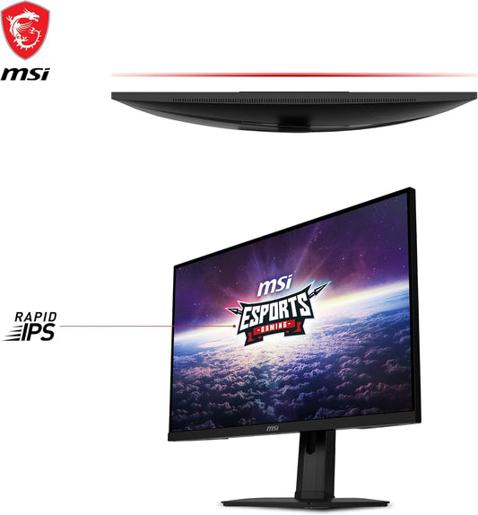 MSI G274QPX, 27" Gaming Monitor, 2560 x 1440 (QHD), Rapid IPS, 1ms, 240Hz, G-Sync Compatible, HDR 400, HDMI, Displayport, Tilt, Swivel, Height Adjustable, Pivot,Black - PuriLite