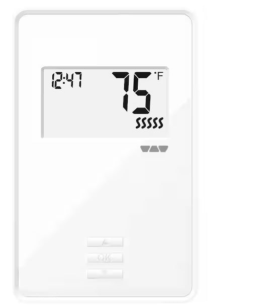 Schluter Ditra-Heat-E-R Non-Programmable Digital Thermostat with Indicator Light and a Floor Sensor - Ideal for Bathrooms and Kitchens - Simple On/Off Switch, Supports 120V/240V Cables - DHERT103/BW - PuriLite