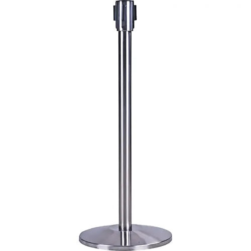 Free-Standing Crowd Control Barrier Receiver Post, 35" High, Stainless - PuriLite