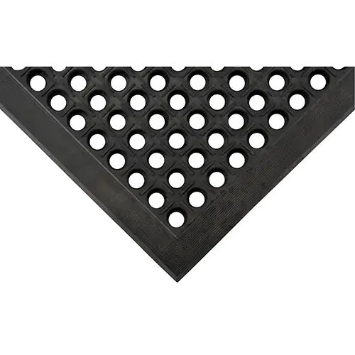 Anti-Fatigue Matting, Slotted, 3' x 5' x 7/8", Black, Natural Rubber - PuriLite