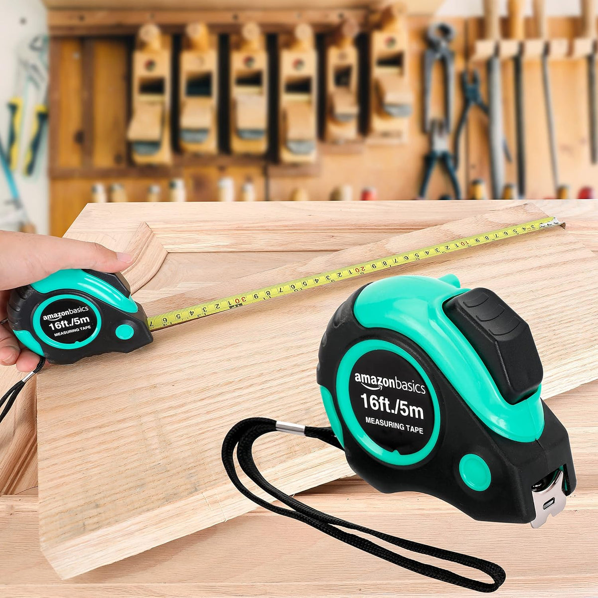 Amazon Basics Tape Measure - 4.88 Meters, Turquoise - PuriLite