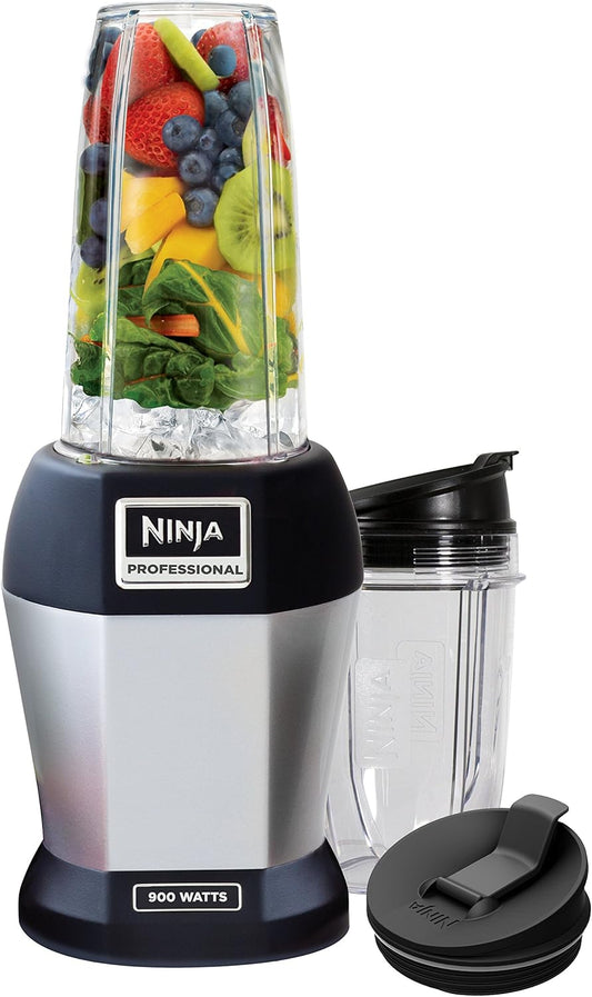 Ninja BL450C, Nutri Pro Personal Blender For Juices, Shakes & Smoothies, 18 and 24 Oz cups, Black/Silver, 900W (Canadian Version) - PuriLite