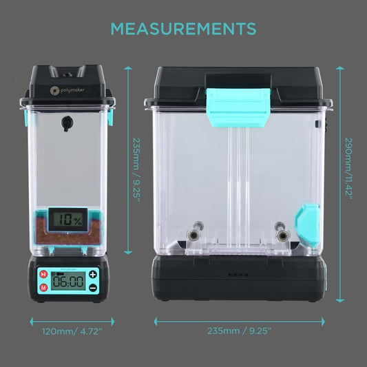 Polymaker PolyDryer 3D Printer Filament Dryer & Storage Box – Modular Drying and Sealed Filament Protection with Heat Control for PLA, PETG, ABS, TPU, Nylon - PuriLite