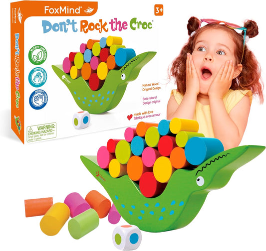 Wooden Balance Board Game for Toddlers Ages 3+, Educational Family Game for 2–4 Players, Early Learning and Motor Skills Toy - PuriLite