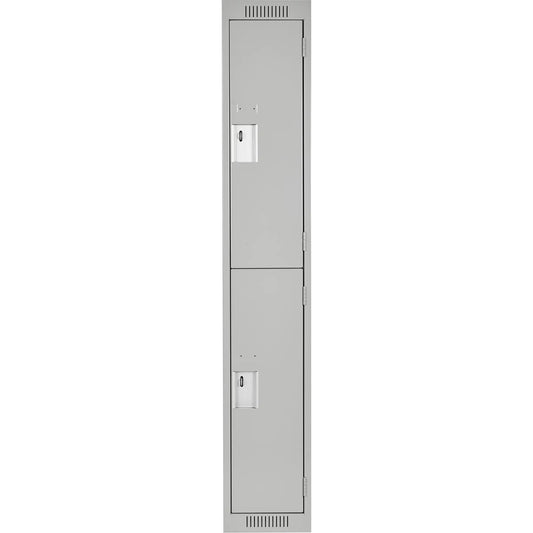 Clean Line™ Lockers, 2 -tier, 12" x 18" x 72", Steel, Grey, Rivet (Assembled) - PuriLite