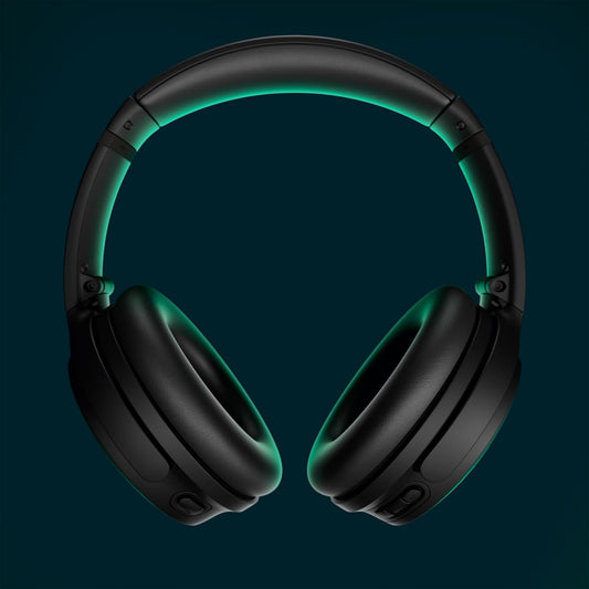 Bose QuietComfort Wireless Noise Cancelling Headphones, Bluetooth Over Ear Headphones with Up to 24 Hours of Battery Life, Black - PuriLite