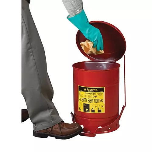 Oily Waste Cans, FM Approved/UL Listed, 14 US gal., Red - PuriLite