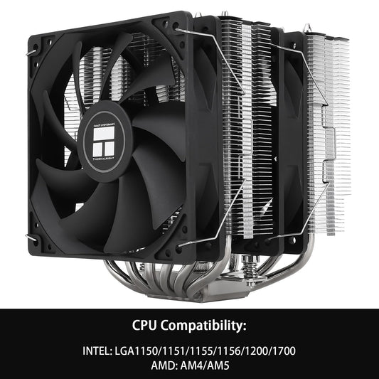 Thermalright Peerless Assassin 120 SE CPU Air Cooler, 6 Heat Pipes CPU Cooler, Dual 120mm TL-C12C PWM Fan, Aluminium Heatsink Cover, AGHP Technology, for AMD AM4/AM5 Intel 1700/1150/1151/1200//2066 - PuriLite