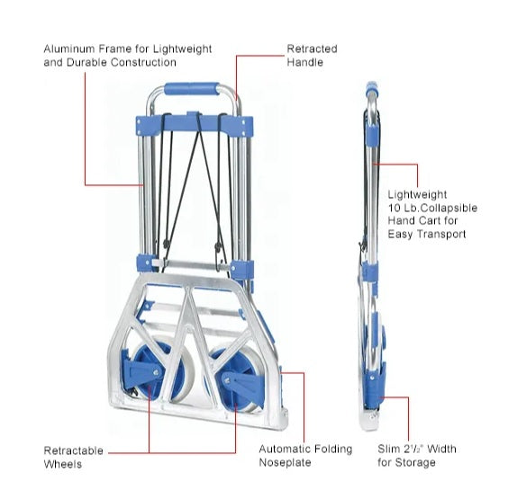 Global Industrial™ Folding Hand Cart 275 Lb. Capacity - PuriLite