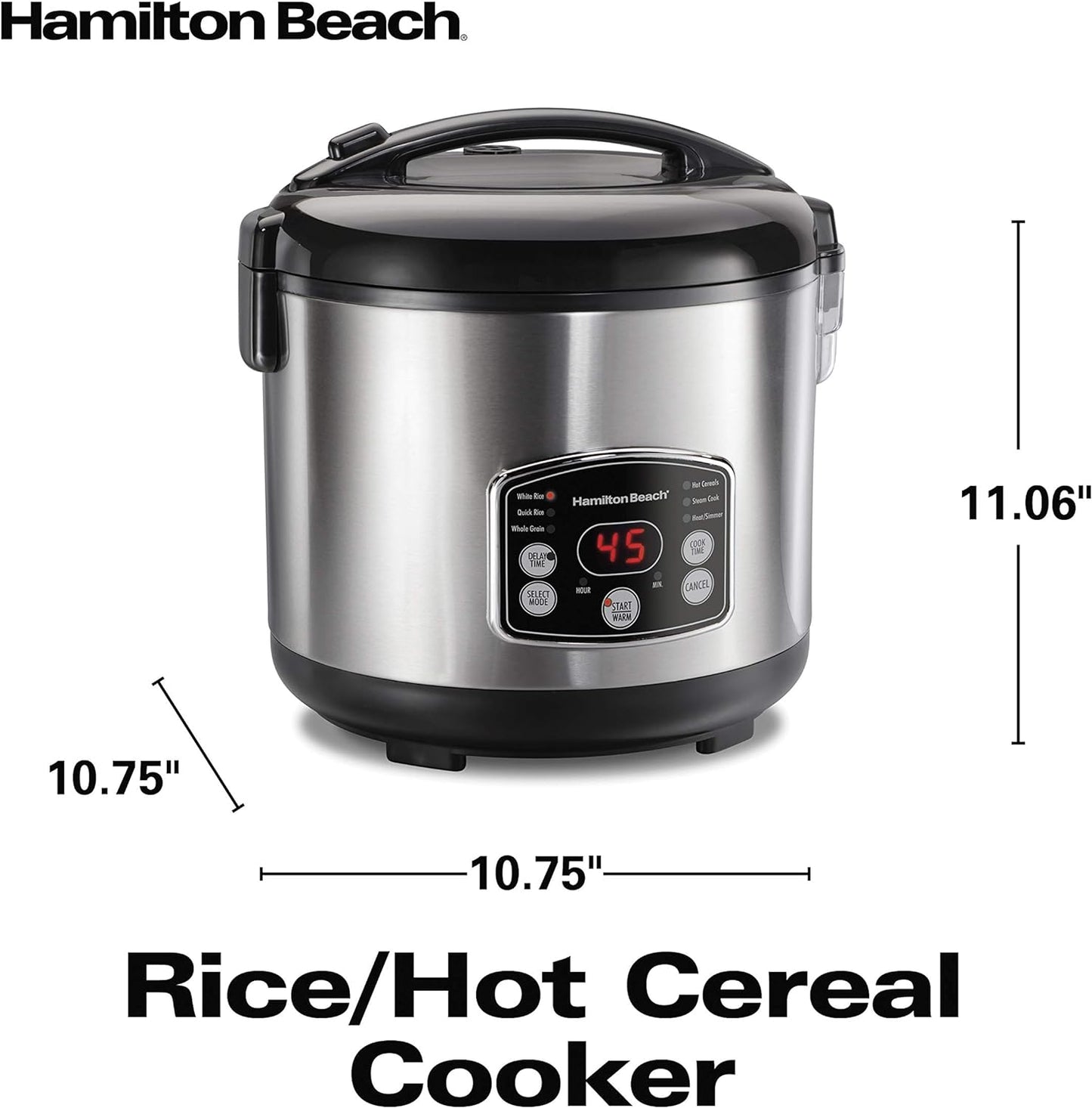 Hamilton-Beach-Digital-Programmable-Rice-Cooker-&-Food-Steamer,-14-Cups-Cooked-(7-Uncooked)-With-Steam-&-Rinse-Basket,-Stainless-Steel-(37548) - PuriLite