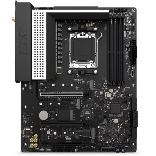 NZXT - N7 B650E ATX AM5 Motherboard (White) - DDR5, WiFi 6E, PCIe 5.0, Triple M.2 - PuriLite