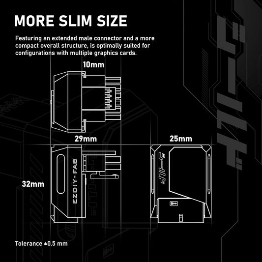 EZDIY-FAB PCIe 5.1 Adapter - 600W 12+4pin,16pin 12VHPWR GPU Power Connector,12V-2x6 GPU Adapter,90 Degree Right Angle - Compatible with RTX 3090Ti, 4070Ti, 4080, 4090 GPU - RVS Type, White, 1 Pack - PuriLite