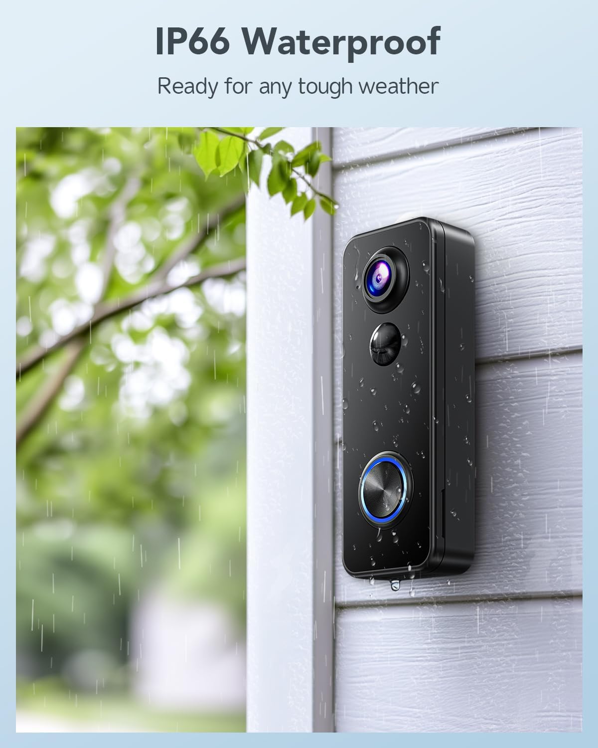 XTU Doorbell Camera Wireless Outdoor with Chime, 180° Head-to-Toe Pano View, 2K 3MP Video Doorbell No Subscription, 2.4GHz WiFi, Cloud/SD Storage, Work with Alexa & Google Assistant - PuriLite