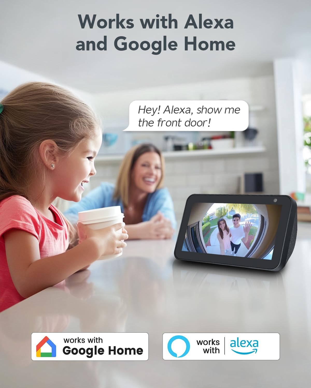 XTU Doorbell Camera Wireless Outdoor with Chime, 180° Head-to-Toe Pano View, 2K 3MP Video Doorbell No Subscription, 2.4GHz WiFi, Cloud/SD Storage, Work with Alexa & Google Assistant - PuriLite