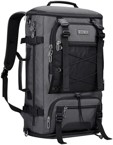 WITZMAN Travel Backpack for Men Large Carry on Backpack Convertible 3 in 1 Bags with Shoe Compartment Fit 17 Inch Laptop(B689 Silvery Grey) - PuriLite