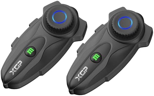 XGP X10 Mesh Motorcycle Bluetooth Headset – 10 Riders Group Intercom 3000m Range, Bluetooth 5.3 Helmet Communication System with Audio Multitasking, Music Sharing & IP67 Waterproof (2 Pack) - PuriLite