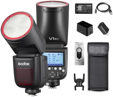 GODOX V1Pro-C 2.4G Wireless Camera Flash Speedlite with Detachable Sub Flash 1/8000s HSS 1.3s Recycle Time M/TTL Flash Mode 10 Levels Brightness Type-c Powered Compatible with Canon EOS Cameras - PuriLite