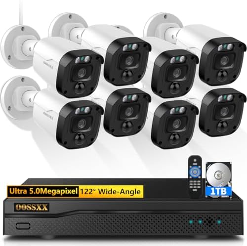 (Full HD 5MP Definition) Outdoor Wired Security Camera System Surveillance Cameras CCTV Camera for Home Security System DVR Systems - PuriLite