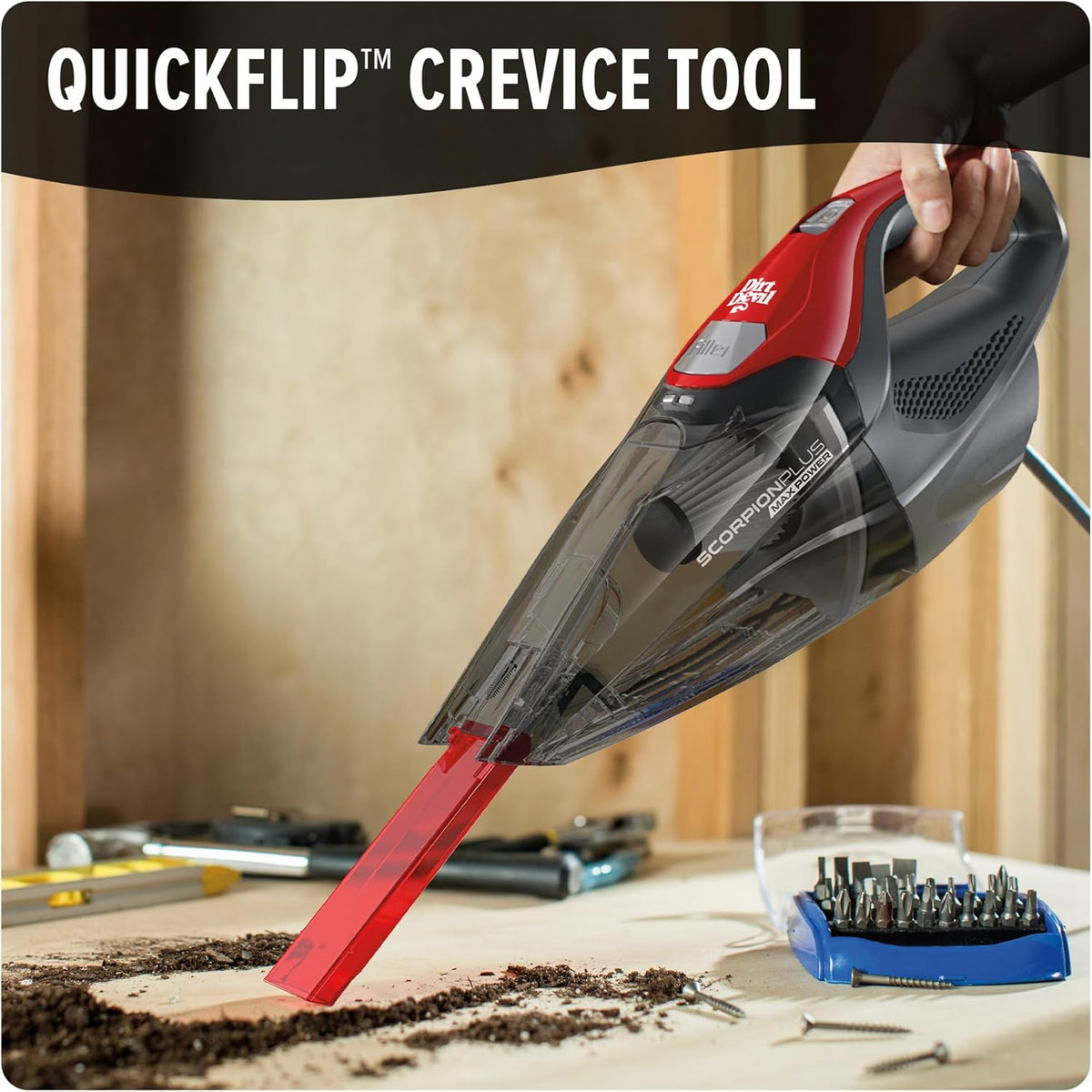 Dirt Devil Scropion Plus Corded Hand Vacuum, SD30025B, Red - PuriLite