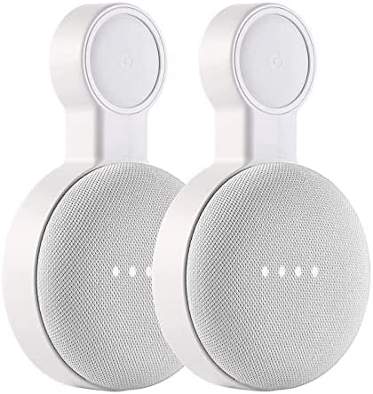 (2 Pack) Outlet Wall Mount Holder for Google Home Mini and Google Nest Mini, A Space-Saving Accessories with Cord Management for Google Mini Smart Speaker, No Messy Wires or Screws - PuriLite