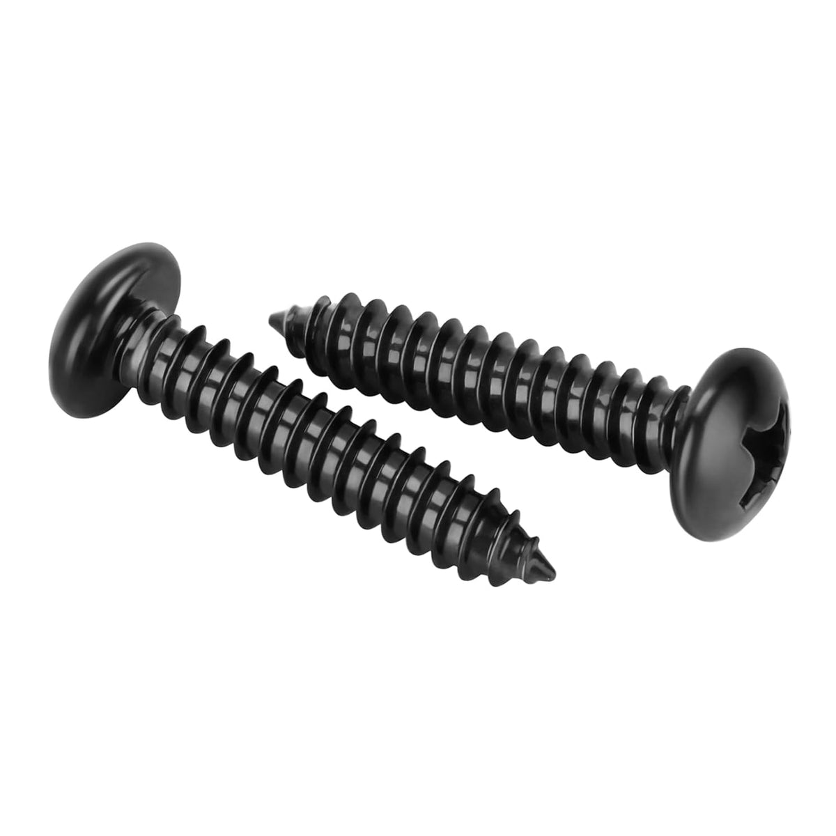 #8 x 2 Phillips Pan Head Self Tapping Screws Sheet Metal Wood Screws, Black Oxide, Stainless Steel 304, 50 PCS - PuriLite