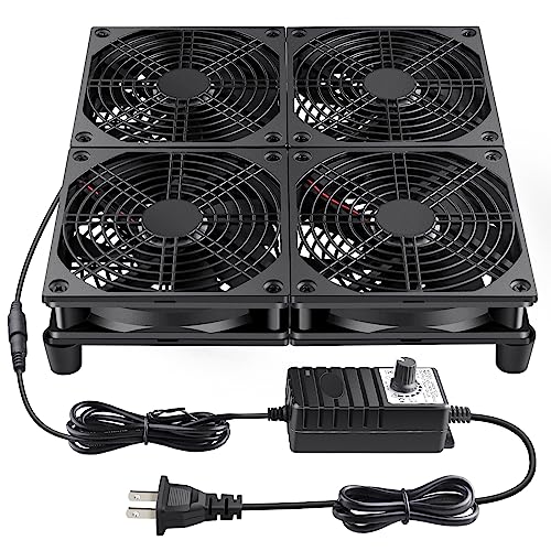 Wathai High Airflow Router Cooling Fan for Computer Cooler TV Small Box DC 5V USB Power 120mm 240mm Fan with Multi Speed Controller - PuriLite