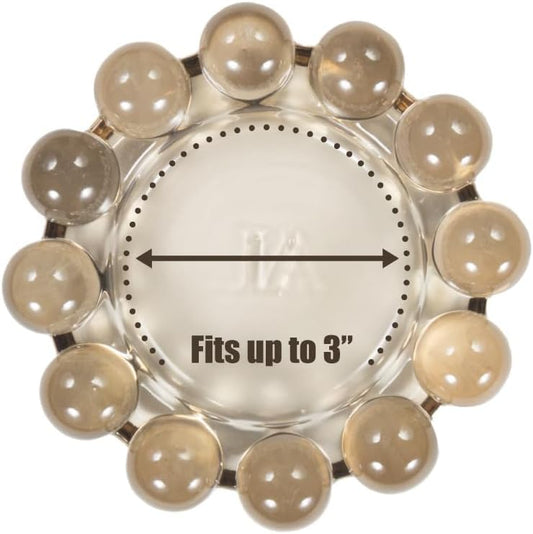 Smoky Glass Bubble Candle Dish – Modern Decorative Candle Holder for Votives, Tea Lights & Diffusers, Small Tabletop Glass Tray (5" Diameter) - PuriLite