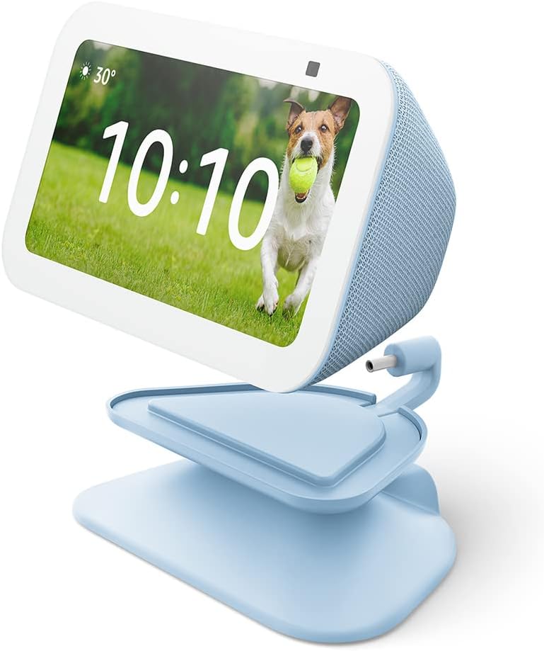 Echo Show 5 (3rd Gen) Adjustable Stand with USB-C Charging Port | Glacier - PuriLite