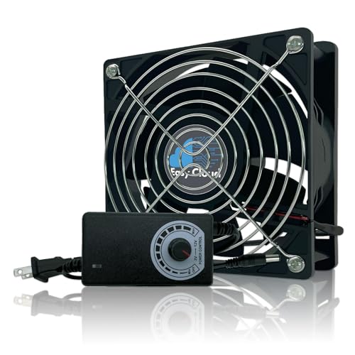 Easy Cloud 120mm USB Fan, USB Computer Fan with 3 Speeds Controller Small PC Cooling Fans for Cabinet Case Server TV Receiver Router DVR Xbox Cooler, 2Pcs - PuriLite