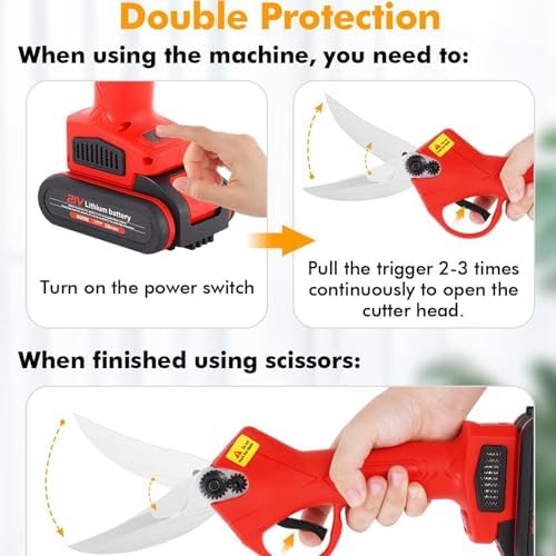 Electric Kitchen Shears with 2X 21V Batteries, Cordless Poultry Scissors for Chicken Fish Meat, Multi-Function Bone Cutter with Safety Lock, Red