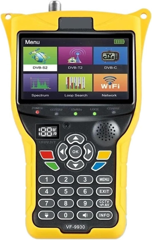 VF 9930 DVB-S2/T2 Satellite TV Finder Receptores De Tv HD Satellite Receptor Meter Signal Test 4.3 Inch LCD for Dish Network Directv(VF9930 No CCTV) - PuriLite