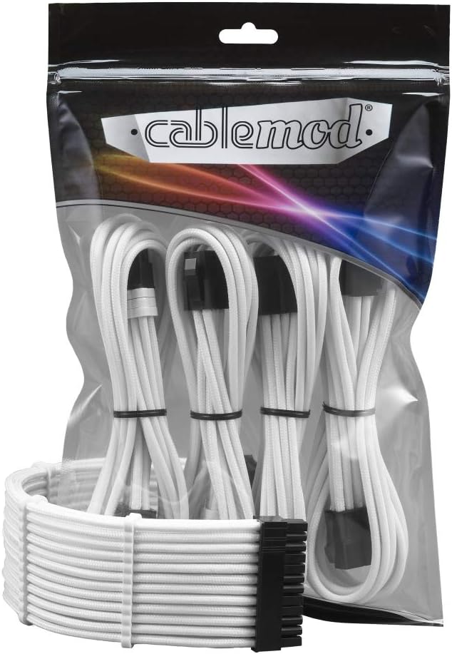 CableMod Pro ModMesh Sleeved Cable Extension Kit (White) - PuriLite
