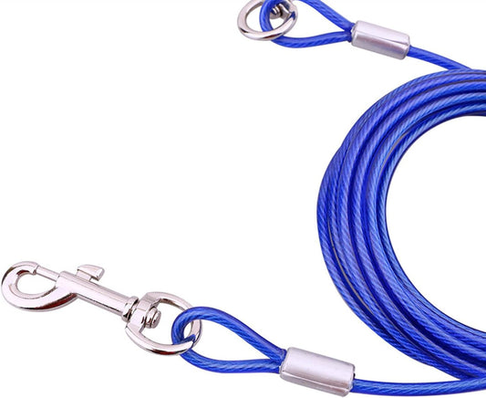 FRAMNG 2 Pack Dog Tie-Out Cable, 10ft Steel Wire Rope for Dogs Up to 80 Pound, Heavy-Duty Dog Runner Tie Out Cable, Dog Lead Line for Yard, Camping, Outside (3 Meter) - PuriLite