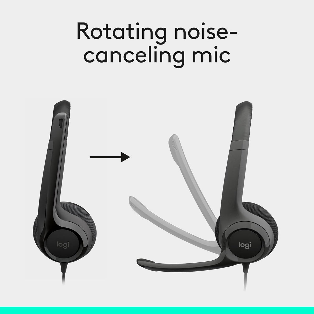 Logitech Zone 301 Wireless Bluetooth Headset with Noise-Canceling Microphone, Compatible with Windows, Mac, Chrome, Linux, iOS, iPadOS, Android – Graphite - PuriLite