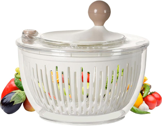 Salad Dryer,Lettuce Washer and Spinner 4.5L | Bowl Basket Container Strainer with Non-Slip Base for Vegetable Fruit Cleaning Storage Kitchen Refrigerator - PuriLite