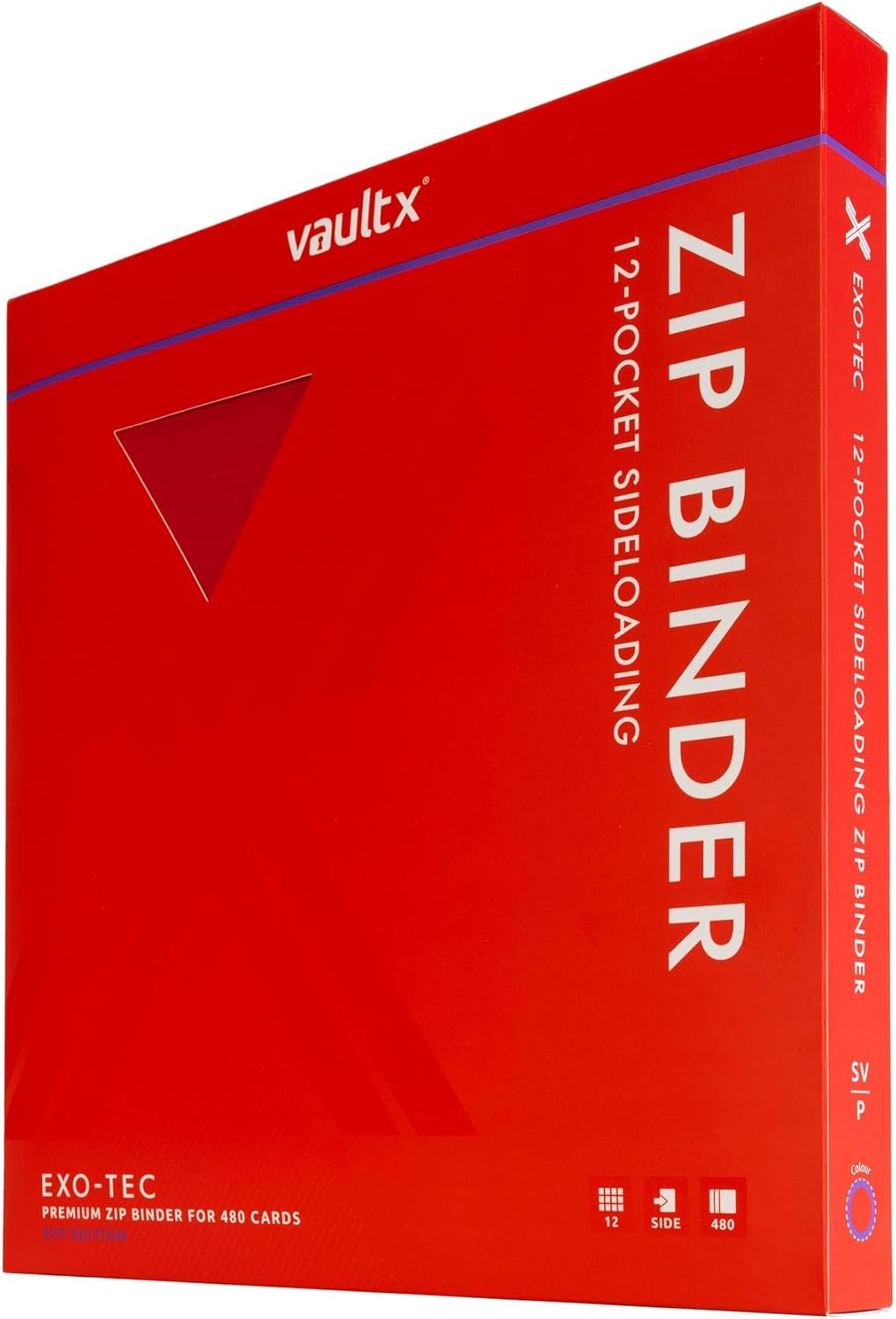 Vault X 12 Pocket Trading Card Zip Binder, 480 Cards, Compatible with Pokemon Scarlet & Violet Set, Exo-Tec Album Material, 20 Side-Loading Pages, Folder for Collectible TCG (SV1) - PuriLite