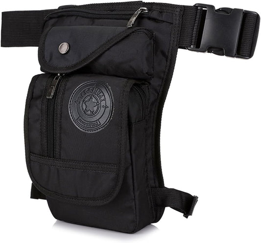 Motorcycle Drop Leg Bag Nylon Waist Pack for Men Women Travel Hiking Tactical Cycling Bike Ride Riding Crossbody Shoulder Fanny Pouch - PuriLite
