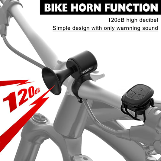 LESOVI Electric Bike Horn, 120dB Electronic Bicycle Bell with 300mAh Rechargeable Battery Operated/IPX5 Waterproof, Loud Bike Bell for Adults/Kids - PuriLite