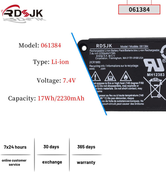 061384 063404 061385 061386 063287 Speaker Battery Replacement for Bose Soundlink Mini I one/Bose SoundLink Mini Bluetooth Speaker one/Bose SoundLink Mini Bluetooth Speaker I/Bose mini I One 7.4V 17Wh - PuriLite