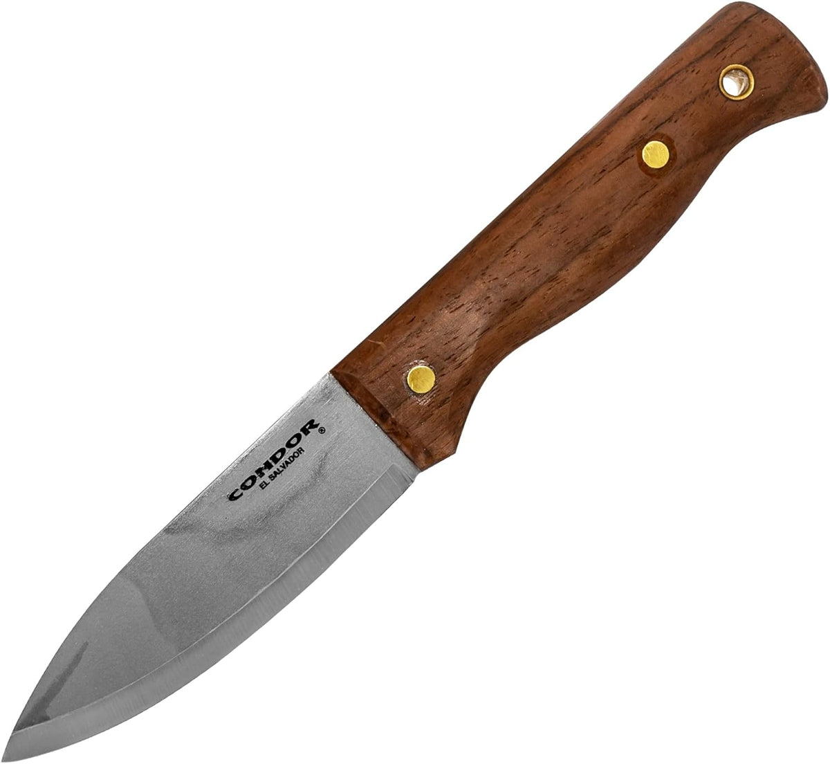 Condor Tool & Knife Bushlore 4.375-Inch Drop Point Blade, Handle with Leather Sheath, Plain - PuriLite