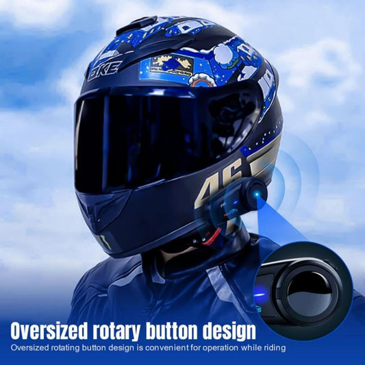 Fodsports FX6 Motorcycle Bluetooth Headset – 6 Riders Group Intercom 1000m Range, Helmet Communication System with Noise Cancellation, Voice Dial & Ride-While-Charging (2 Pack) - PuriLite