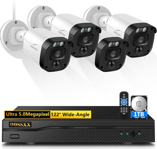 (Full HD 5MP Definition) Outdoor Wired Security Camera System Surveillance Cameras CCTV Camera for Home Security System DVR Systems - PuriLite