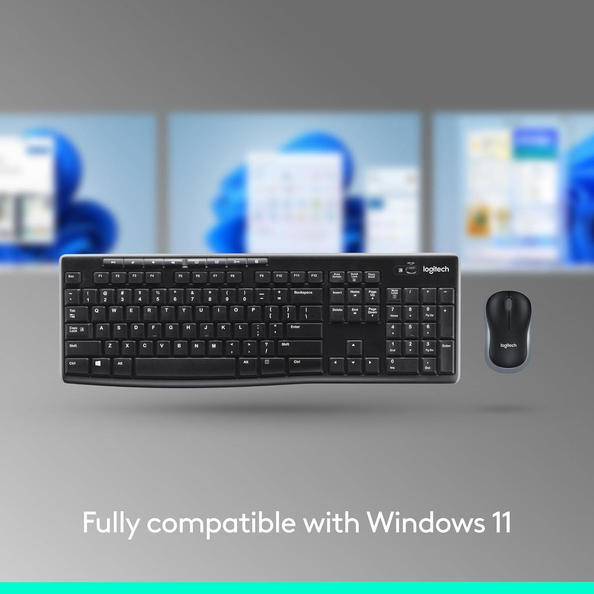 Logitech MK295 Wireless Mouse & Keyboard Combo with SilentTouch Technology, Full Numpad, Advanced Optical Tracking, Lag-Free Wireless, 90% Less Noise - Off - White - PuriLite