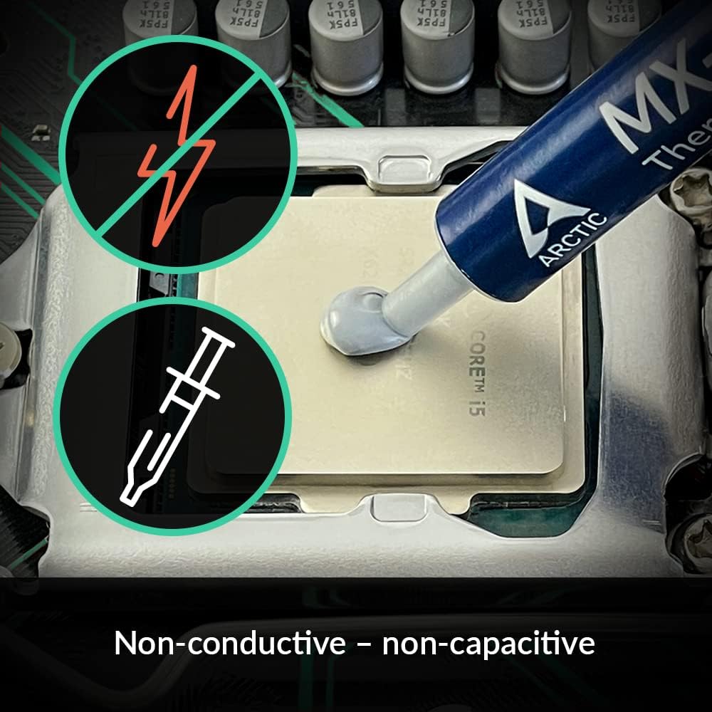 ARCTIC MX-4 (incl. Spatula, 4 g) - Premium Performance Thermal Paste for All Processors (CPU, GPU - PC, PS4, Xbox), Very high Thermal Conductivity, Long Durability, Safe Application, Non-Conductive - PuriLite