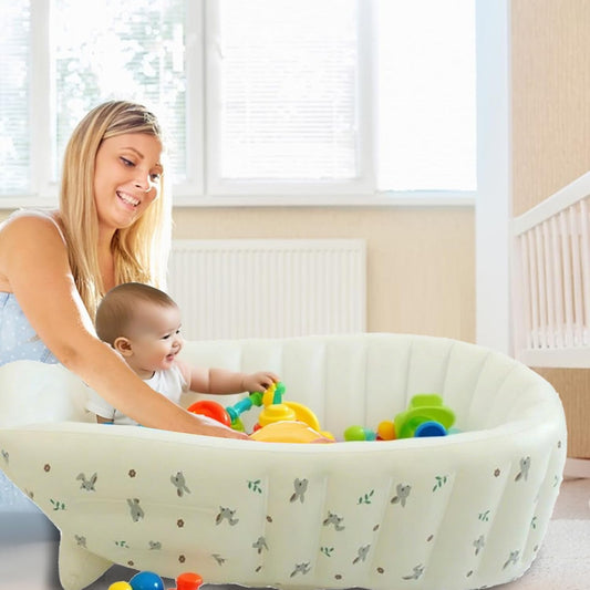 Baby Tubs - Inflatable Toddler Shower Tub | Adjustable Bathing Support Seat, Foldable Sitting Shower Bathtub for Camping Beach Travel Outdoor - PuriLite