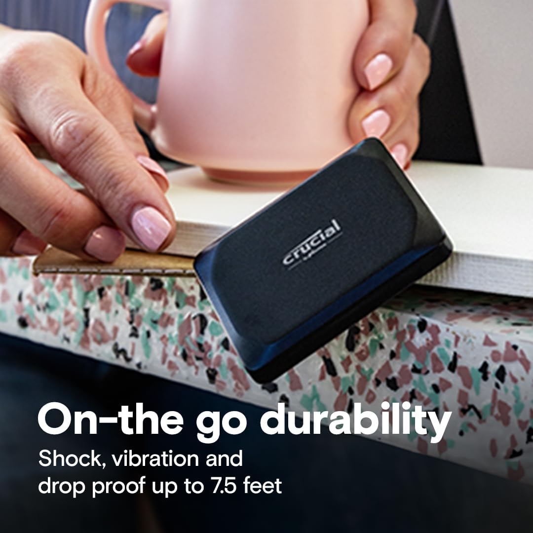 Crucial X9 4TB Portable SSD, Up to 1050MB/s, USB 3.2 USB-C, External Solid State Drive, Compatible with Windows, Mac, & Android, Reliable Storage for Games, Files, & Backups, Black - CT4000X9SSD902 - PuriLite