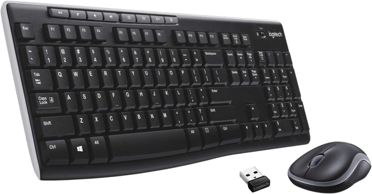 Logitech MK295 Wireless Mouse & Keyboard Combo with SilentTouch Technology, Full Numpad, Advanced Optical Tracking, Lag-Free Wireless, 90% Less Noise - Off - White - PuriLite