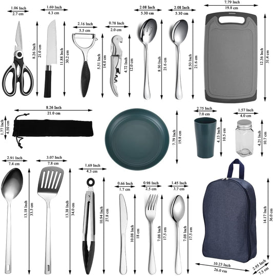 Homquen Camping Essentials Camping Gear Must Haves,Cooking Utensils Set Rv Camping Accessories,Camper Gadgets for Outdoor Hiking Travel Picnic Barbecue Gifts